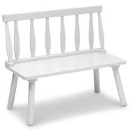 delta children kids wooden windsor bench: elegant bianca white design for ultimate comfort and durability logo