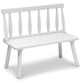 img 4 attached to Delta Children Kids Wooden Windsor Bench: Elegant Bianca White Design for Ultimate Comfort and Durability