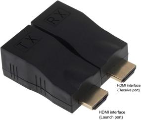 img 2 attached to 🔌 HDMI в RJ45 удлинитель, преобразователь HDMI Yeebline Repeater, 2 шт. HDMI-передатчик и приемник по сети RJ45 через Ethernet LAN Cat 5e / 6 / 6e, поддержка HDTV 1080P 3D