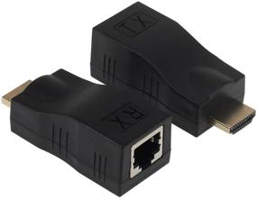 img 4 attached to 🔌 HDMI в RJ45 удлинитель, преобразователь HDMI Yeebline Repeater, 2 шт. HDMI-передатчик и приемник по сети RJ45 через Ethernet LAN Cat 5e / 6 / 6e, поддержка HDTV 1080P 3D