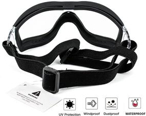 img 2 attached to Tankyomilex Dog Goggles: Windproof UV-Proof Eye Protection Sunglasses for Medium Large Breed Dogs - Clear Lens, Adjustable Head Straps