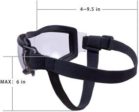 img 1 attached to Tankyomilex Dog Goggles: Windproof UV-Proof Eye Protection Sunglasses for Medium Large Breed Dogs - Clear Lens, Adjustable Head Straps