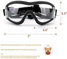 img 3 attached to Tankyomilex Dog Goggles: Windproof UV-Proof Eye Protection Sunglasses for Medium Large Breed Dogs - Clear Lens, Adjustable Head Straps