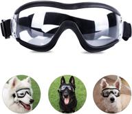 tankyomilex dog goggles: windproof uv-proof eye protection sunglasses for medium large breed dogs - clear lens, adjustable head straps логотип