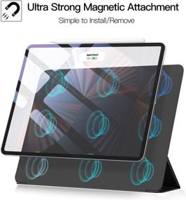 img 3 attached to 📱 ZtotopCases Magnetic iPad Pro 12.9 Case 2021 - Ultra Slim, Strong Magnetic Back, Trifold Stand, Auto Wake/Sleep, Protective Cover for iPad Pro 12.9 Inch 5th Generation - Black