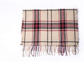 img 1 attached to 🧣 Wander Agio Women's Warm Scarves Shawls - Long Striped, Plaid Rough-surfaced Scarf