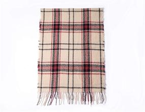 img 2 attached to 🧣 Wander Agio Women's Warm Scarves Shawls - Long Striped, Plaid Rough-surfaced Scarf