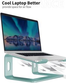 img 1 attached to 👩 Soundance Laptop Stand: Aluminum Computer Riser for 10-15.6 Inch Notebooks - Ergonomic and Stylish Green Metal Holder for Desk