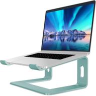 👩 soundance laptop stand: aluminum computer riser for 10-15.6 inch notebooks - ergonomic and stylish green metal holder for desk логотип