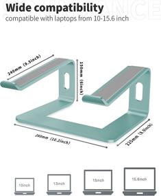 img 3 attached to 👩 Soundance Laptop Stand: Aluminum Computer Riser for 10-15.6 Inch Notebooks - Ergonomic and Stylish Green Metal Holder for Desk