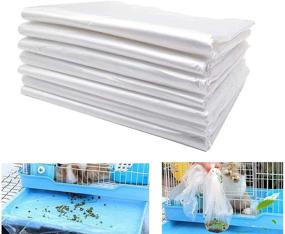 img 1 attached to 🐰 100 Disposable Plastic Films for Rabbit Cage Liners – Large Mats for Bunny, Guinea Pigs, Chinchillas, Rats, Hamsters, Hedgehogs, and Other Small Animals – Size: 37"×27