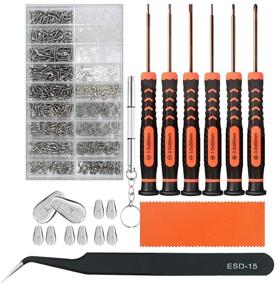 img 4 attached to 🔧 TECKMAN Eyeglass Repair Kit: Small Screwdriver Tool Set with Assorted Screws, Nose Pads, Cleaning Cloth, Curved Tweezer - Ideal for Jewelry, Glasses, Sunglasses, Spectacles, and Watches