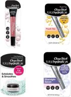 💋 chapstick total hydration lip regimen pack - lip exfoliator, moisturizer, scrub, tinted oil, hydrating oil, and night serum for healthy lips logo