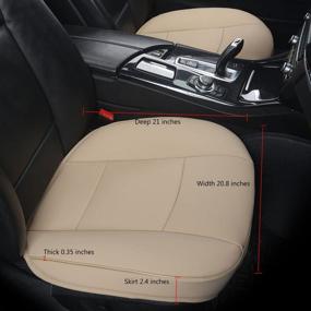 img 3 attached to EDEALYN Beige-tan Luxury Car Interior PU Leather Front Seat Cover Protector 🚗 - Single Seat Cover (20.8× Width × 21 Deep × 0.2 Thick inch)