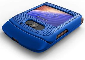 img 2 attached to Чехол для смартфона Motorola RAZR 5G Flip, голубой цвет Cobalt от Nakedcellphone, защитный чехол с жесткой съемной крышкой в текстуре решетки для смартфона Motorola Moto RAZR 5G Flip (2020) XT2071