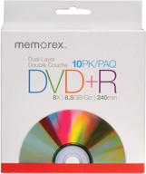 📀 memorex dvd+r double-layer recordable discs - 10 pack, 8x, 8.5gb - for reliable data storage and backup logo