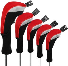 img 4 attached to 🏌️ Andux 5-Piece Golf 460cc Wood Driver Headcovers with Extended Neck and Removable Number Tags