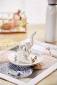 img 1 attached to 🐘 HomeSmile White Elephant Ring Dish Holder - Jewelry, Engagement, Wedding Trinket Tray