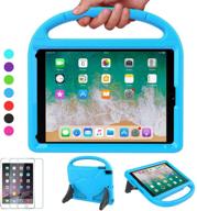 🔵 blue vicvol kids case for ipad 9.7 2018/2017 & air 1/2 & pro 9.7 - shockproof handle stand protective case with screen protector for ipad 5th/6th generation logo