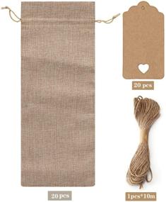 img 1 attached to 🍷 BEAVOING 20 Pcs Burlap Wine Bags, Jute Wine Bottle Gift Bags with Tags and Ropes - Perfect for Christmas, Wedding, Housewarming, Engagement, Wine Tasting Party Supplies (Linen, Pack of 20)