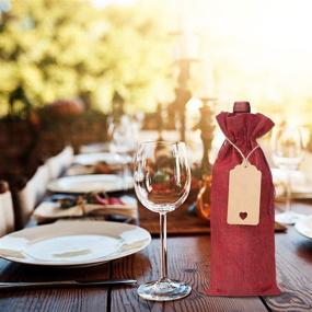 img 3 attached to 🍷 BEAVOING 20 Pcs Burlap Wine Bags, Jute Wine Bottle Gift Bags with Tags and Ropes - Perfect for Christmas, Wedding, Housewarming, Engagement, Wine Tasting Party Supplies (Linen, Pack of 20)