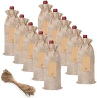 🍷 beavoing 20 pcs burlap wine bags, jute wine bottle gift bags with tags and ropes - perfect for christmas, wedding, housewarming, engagement, wine tasting party supplies (linen, pack of 20) logo