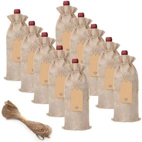img 4 attached to 🍷 BEAVOING 20 Pcs Burlap Wine Bags, Jute Wine Bottle Gift Bags with Tags and Ropes - Perfect for Christmas, Wedding, Housewarming, Engagement, Wine Tasting Party Supplies (Linen, Pack of 20)
