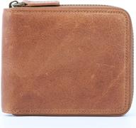 genuine leather zipper wallet - premium men's accessories for secure wallets, card cases & money organizers logo