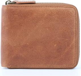 img 4 attached to Genuine Leather Zipper Wallet - Premium Men's Accessories for Secure Wallets, Card Cases & Money Organizers