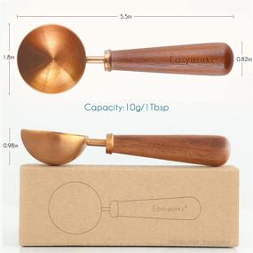 img 3 attached to Easyworkz Retro Stainless Steel Coffee Scoop with Black Walnut Handle, 10g-1 Tablespoon Coffee Measuring Spoon, Rose Gold - Ideal Coffee Accessories for Beans or Tea