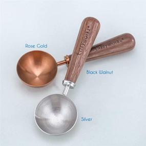 img 1 attached to Easyworkz Retro Stainless Steel Coffee Scoop with Black Walnut Handle, 10g-1 Tablespoon Coffee Measuring Spoon, Rose Gold - Ideal Coffee Accessories for Beans or Tea