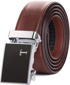 img 2 attached to Tonywell Leather Ratchet Distinctive Buckle: Elevate Your Style with Men's Accessories