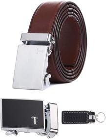 img 4 attached to Tonywell Leather Ratchet Distinctive Buckle: Elevate Your Style with Men's Accessories