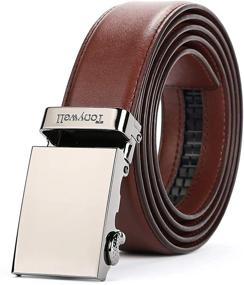 img 3 attached to Tonywell Leather Ratchet Distinctive Buckle: Elevate Your Style with Men's Accessories