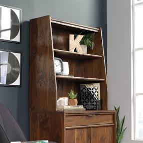 img 2 attached to 📚 Sauder Clifford Place Library Hutch in a Stunning Grand Walnut Finish