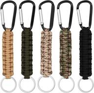 🔑 versatile cerealy paracord keychains with carabiner: 5 pcs outdoor survival kit for all - men, women, boys, and girls логотип