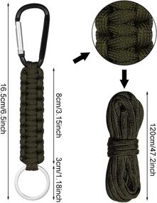 img 3 attached to 🔑 Versatile CEREALY Paracord Keychains with Carabiner: 5 Pcs Outdoor Survival Kit for All - Men, Women, Boys, and Girls