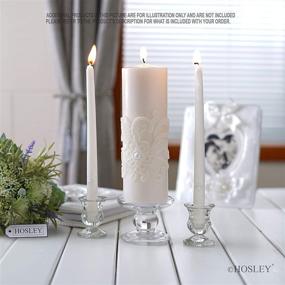 img 1 attached to 🕯️ Hosley 11.50 Inch White Wedding Unity Candle Set - Includes 1 Pillar and 2 Taper Candles - Ideal for Weddings, Special Events, Emergency Lighting, Reiki Spa Meditation