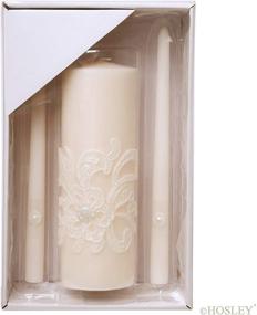 img 2 attached to 🕯️ Hosley 11.50 Inch White Wedding Unity Candle Set - Includes 1 Pillar and 2 Taper Candles - Ideal for Weddings, Special Events, Emergency Lighting, Reiki Spa Meditation
