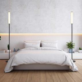 img 1 attached to 🔦 Dimmable LED Cylinder Floor Lamp by O'Bright - Full Range Dimming, Minimalist Standing Pole Lamp/Torch Lamp for Living Room, Bedroom, Porch, Patio, Office - Black