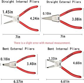 img 3 attached to 🔧 Набор пассатижей TOOLEAGUE из 4 штук, пассатижи для стопорных колец, 7 дюймов внутренние/внешние прочные пассатижи для снятия и удержания колец с хранилищем.