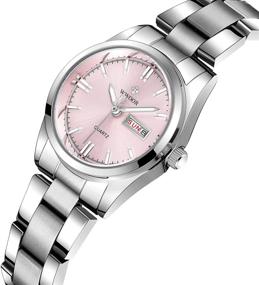 img 3 attached to 🎁 Stylish Women's Fashion Watch: Small Face, Waterproof, Date Function, Stainless Steel Strap - Perfect Gift for Christmas, Birthday, Valentine's Day