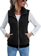 🧥 lomon women's fuzzy fleece vest: stay cozy with a casual warm sleeveless zip up sherpa vest jacket, equipped with pockets for fall/winter logo