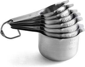 img 4 attached to 🥄 Spring Chef - Stainless Steel Measuring Cups, Kitchen Tools with Clear Markings for Accurate Measurement of Dry or Liquid Ingredients, Set of 7