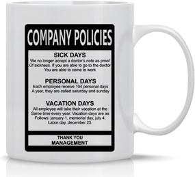 img 4 attached to Funny Company Policies Mug Employees