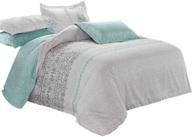🛏️ wake in cloud - gray teal comforter set: reversible grey turquoise pattern, soft microfiber bedding (3pcs, queen size) logo