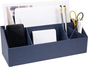 img 1 attached to Bigso Elisa Desktop Organizer - Blue, 4.9 x 13 x 4.9 in: Efficient Desk Storage Solution