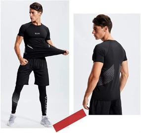 img 2 attached to 🏋️ Ultimate Performance: BUYJYA Men's Compression Pants Shirt Top Long Sleeve Jacket - Gym Clothing Set for Intense Workouts