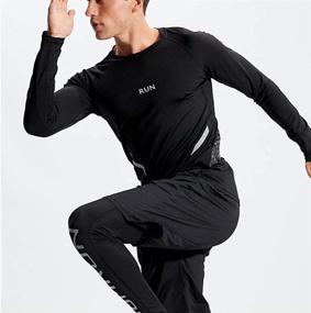 img 1 attached to 🏋️ Ultimate Performance: BUYJYA Men's Compression Pants Shirt Top Long Sleeve Jacket - Gym Clothing Set for Intense Workouts