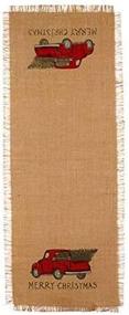 img 3 attached to 🎄 Rustic Charm: Country House Christmas Burlap Runner Adds a Festive Touch